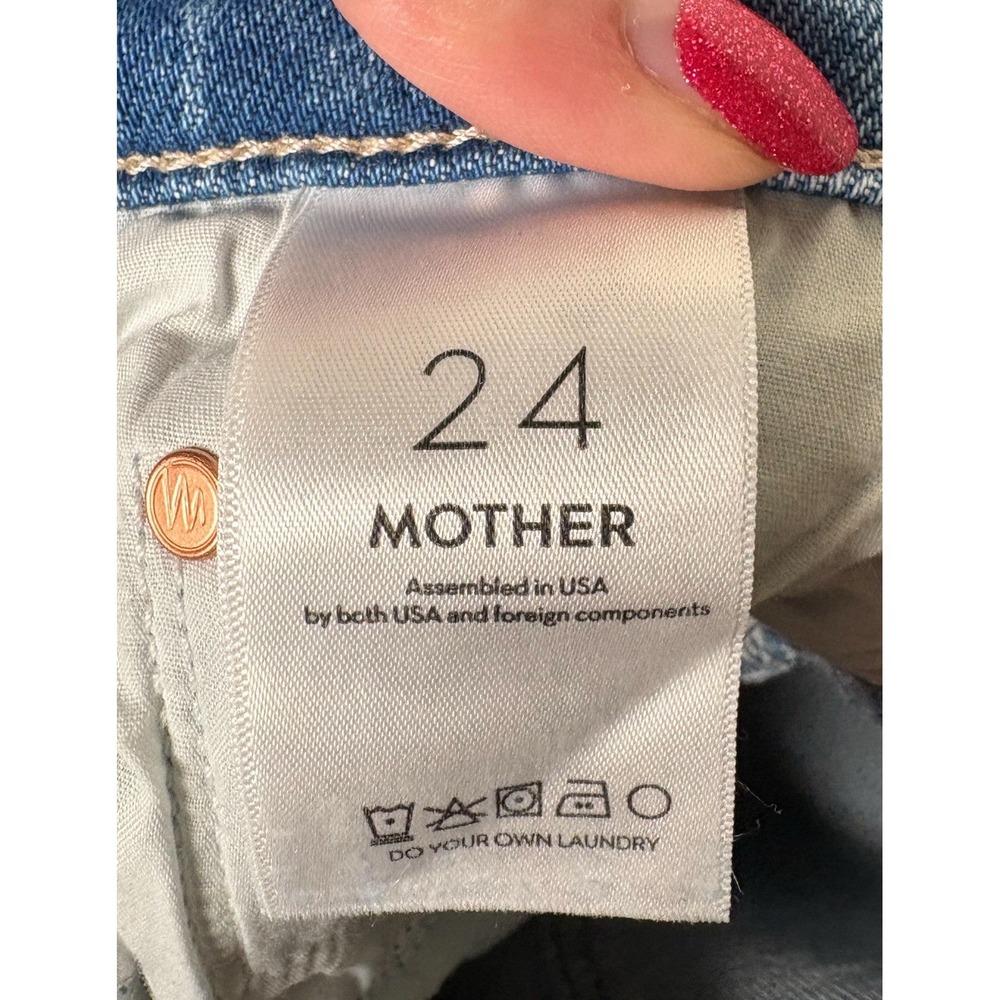 Mother The Tomcat Flood Fray Flag Me Down Jeans Size 24 - Picture 4 of 9